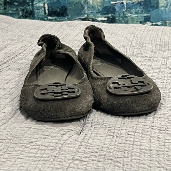 Tory Burch Reva Gray Heron Ballet Flat Suede Sz 8.5 Shoes - Picture 3 of 10